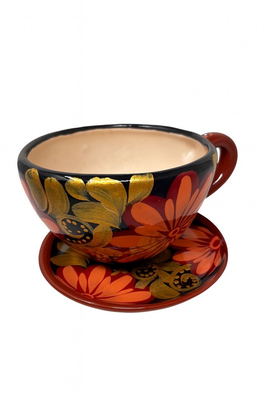 Taza mediana colección dorado.
